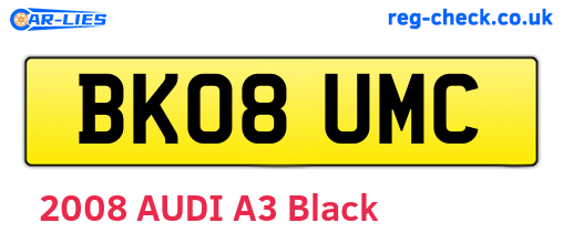 BK08UMC are the vehicle registration plates.