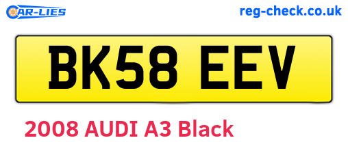BK58EEV are the vehicle registration plates.