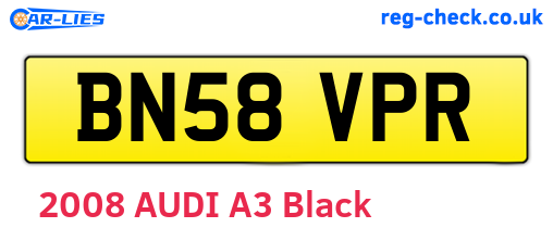 BN58VPR are the vehicle registration plates.