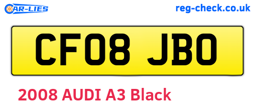 CF08JBO are the vehicle registration plates.