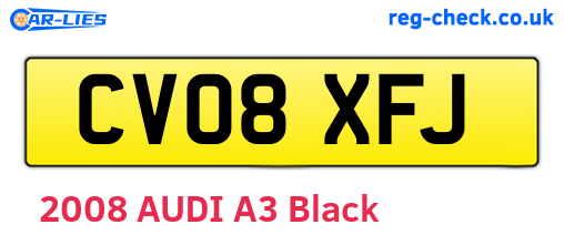 CV08XFJ are the vehicle registration plates.