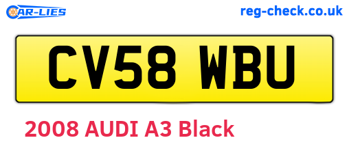 CV58WBU are the vehicle registration plates.