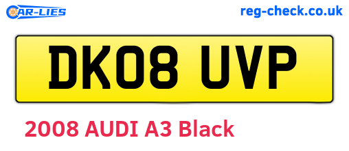 DK08UVP are the vehicle registration plates.