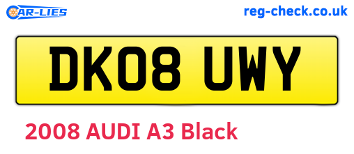 DK08UWY are the vehicle registration plates.