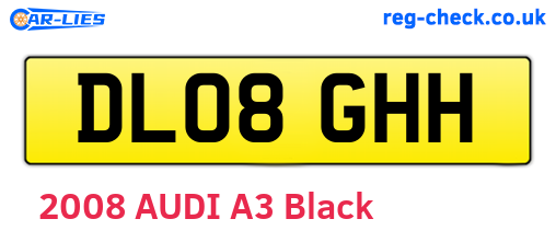 DL08GHH are the vehicle registration plates.