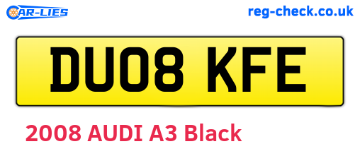 DU08KFE are the vehicle registration plates.