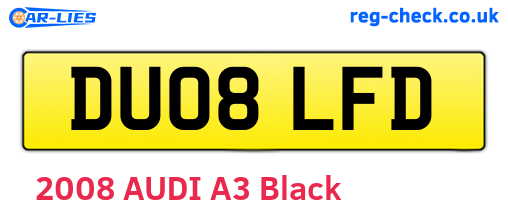 DU08LFD are the vehicle registration plates.