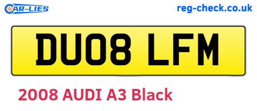 DU08LFM are the vehicle registration plates.