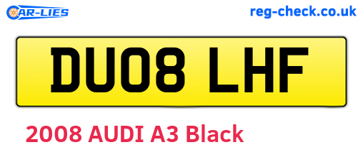 DU08LHF are the vehicle registration plates.