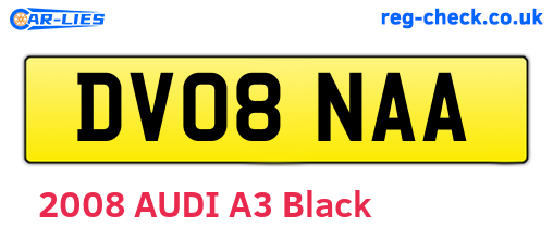 DV08NAA are the vehicle registration plates.