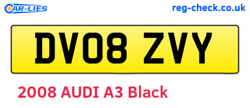 DV08ZVY are the vehicle registration plates.