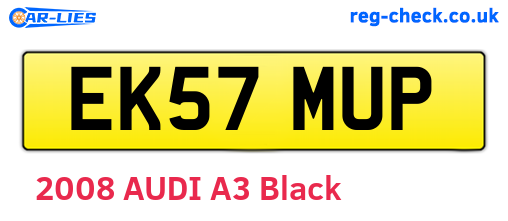 EK57MUP are the vehicle registration plates.