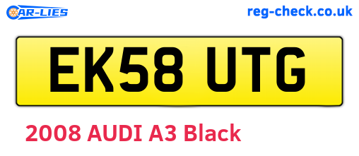 EK58UTG are the vehicle registration plates.