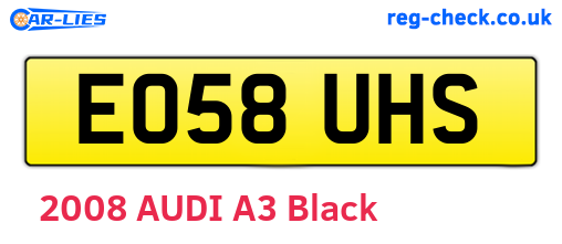 EO58UHS are the vehicle registration plates.