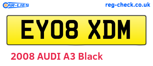 EY08XDM are the vehicle registration plates.