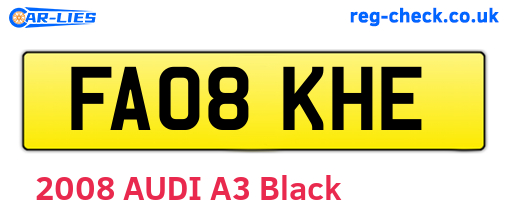 FA08KHE are the vehicle registration plates.