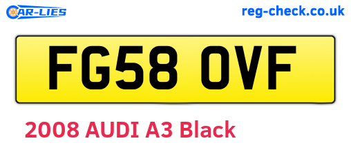 FG58OVF are the vehicle registration plates.