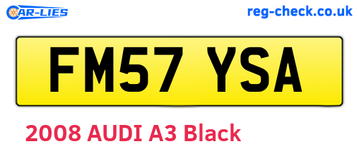 FM57YSA are the vehicle registration plates.