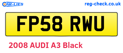 FP58RWU are the vehicle registration plates.