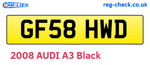 GF58HWD are the vehicle registration plates.