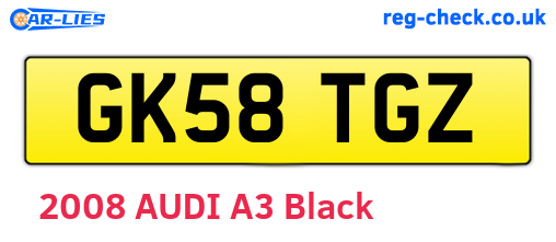 GK58TGZ are the vehicle registration plates.