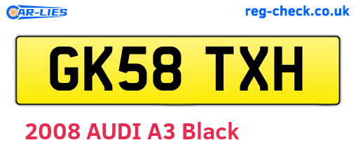 GK58TXH are the vehicle registration plates.