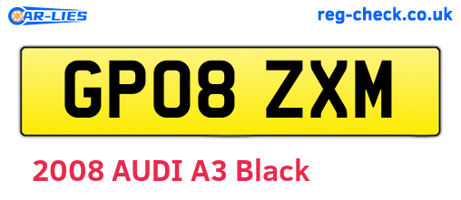 GP08ZXM are the vehicle registration plates.