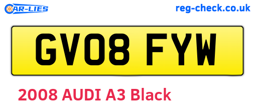 GV08FYW are the vehicle registration plates.