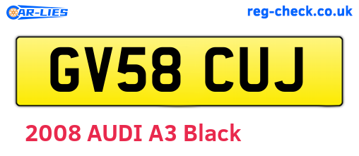 GV58CUJ are the vehicle registration plates.