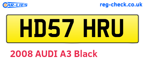HD57HRU are the vehicle registration plates.