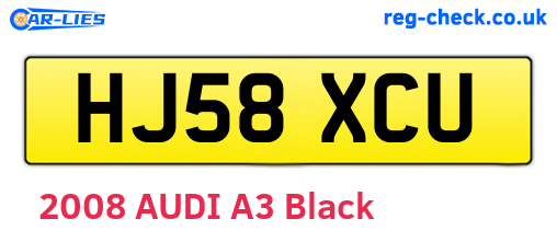 HJ58XCU are the vehicle registration plates.