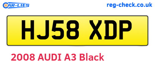 HJ58XDP are the vehicle registration plates.