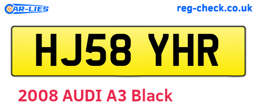 HJ58YHR are the vehicle registration plates.