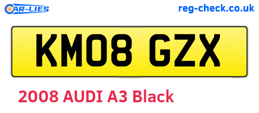 KM08GZX are the vehicle registration plates.