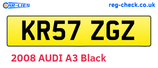 KR57ZGZ are the vehicle registration plates.