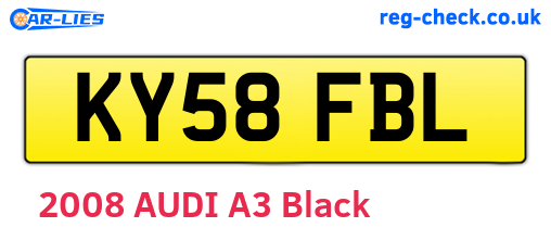 KY58FBL are the vehicle registration plates.