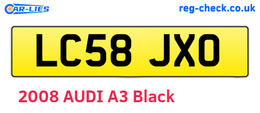LC58JXO are the vehicle registration plates.