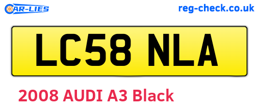 LC58NLA are the vehicle registration plates.