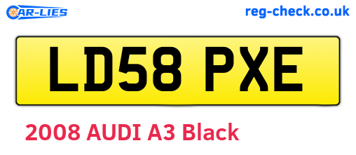 LD58PXE are the vehicle registration plates.