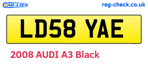 LD58YAE are the vehicle registration plates.