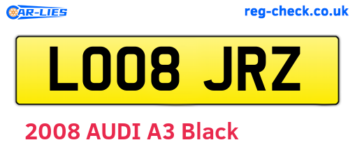 LO08JRZ are the vehicle registration plates.