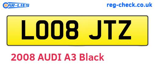 LO08JTZ are the vehicle registration plates.