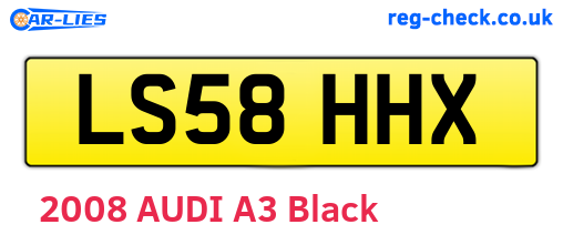 LS58HHX are the vehicle registration plates.