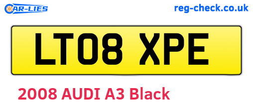 LT08XPE are the vehicle registration plates.