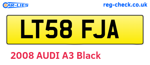 LT58FJA are the vehicle registration plates.