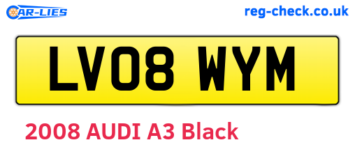 LV08WYM are the vehicle registration plates.