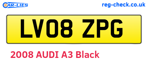 LV08ZPG are the vehicle registration plates.