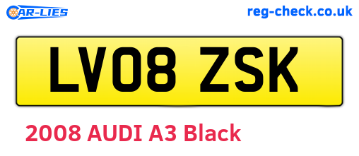LV08ZSK are the vehicle registration plates.
