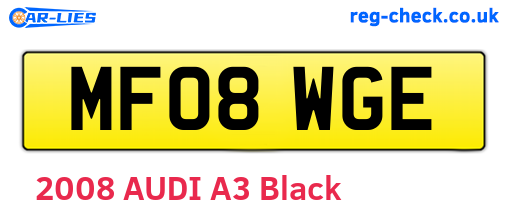 MF08WGE are the vehicle registration plates.