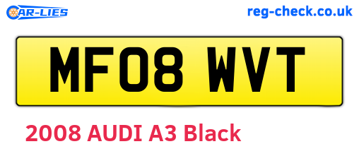 MF08WVT are the vehicle registration plates.
